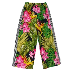 PANTALONE bambina BOX fantasia floreale con bande laterali applicate