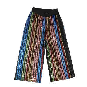 PANTALONE IN FELPA CON PAILLETTES MULTICOLOR