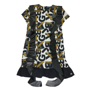 VESTITO BYBLOS CON STAMPA LETTERE CON ROUGE APPLICATA