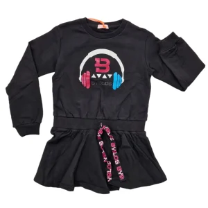 Vestito in felpa con stampa cuffie