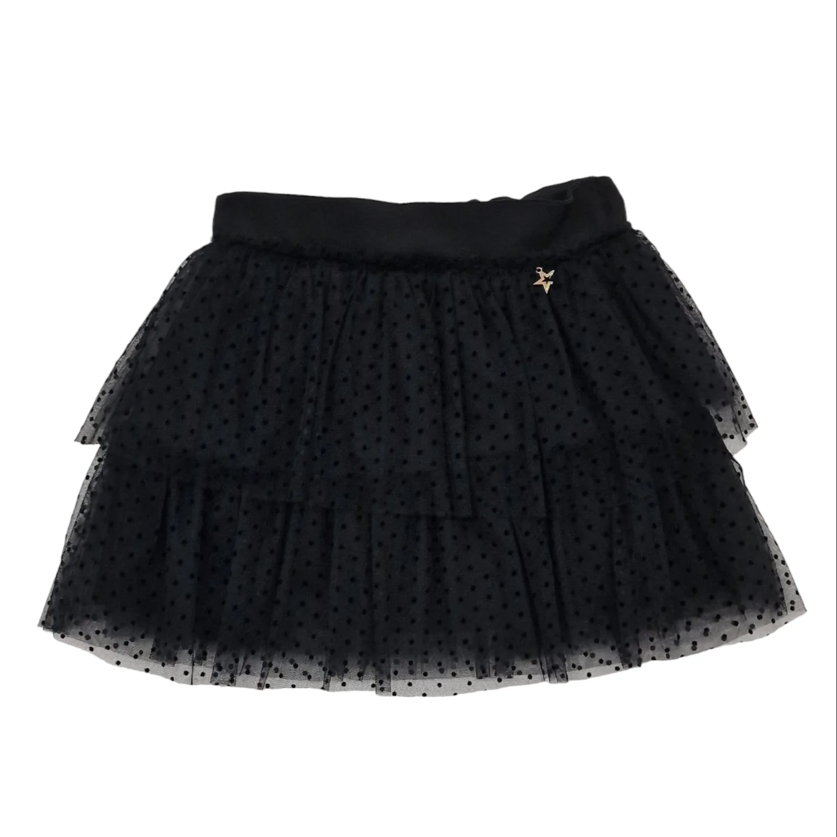 Gonna bambina in tulle a balze con pois - immagine 2