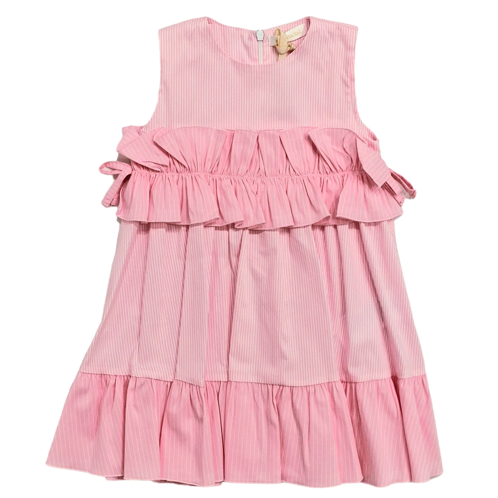 Vestito mille righe con rouge sul davanti - immagine 2
