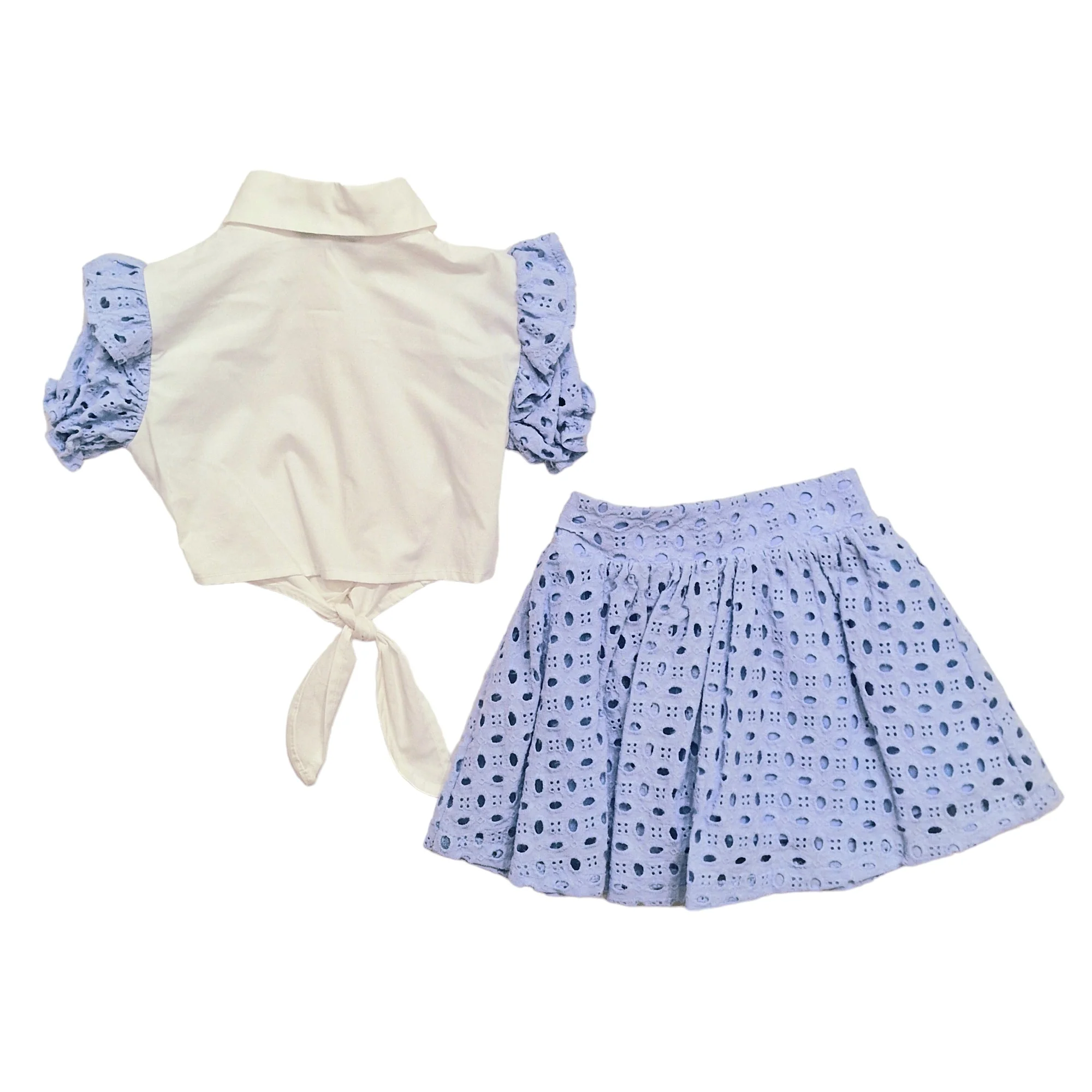 Completo bambina top con gonna in pizzo - immagine 3