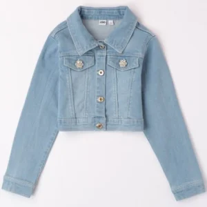 Giubbotto in Jeans con bottone gioiello