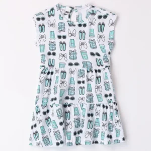 Vestito bambina in cotone stampa occhiali