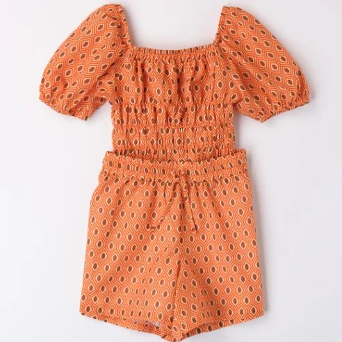 Completo bambina arancio fantasia - immagine 4