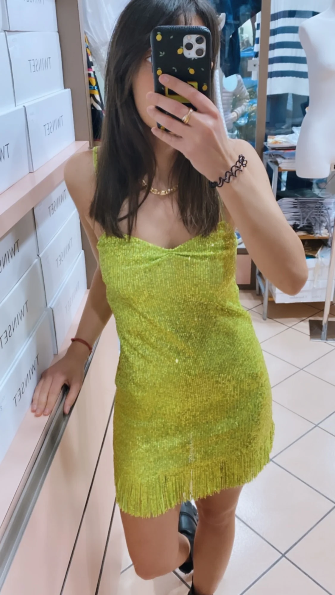 Abito corto total paillettes