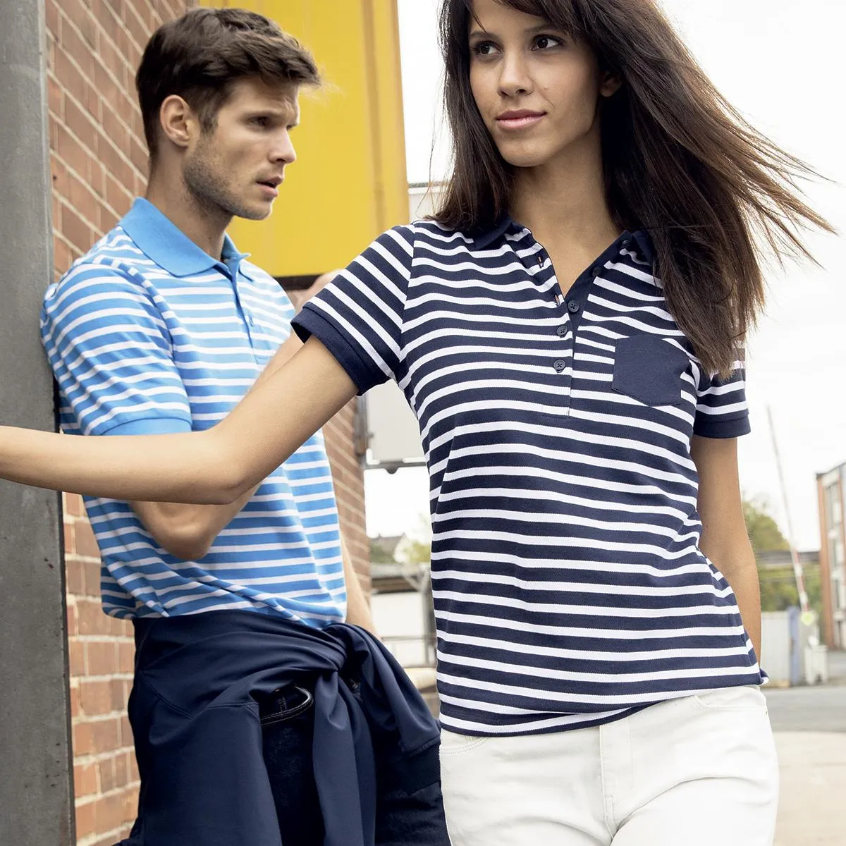 POLO JAMES&NICHOLSON UOMO RIGHE 100% COTONE personalizzabili con ricami e stampe - immagine 3