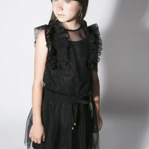 Vestito bambina in tulle a pois