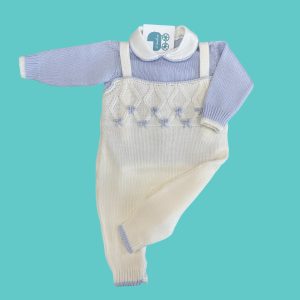 salopette + maglia in pura lana