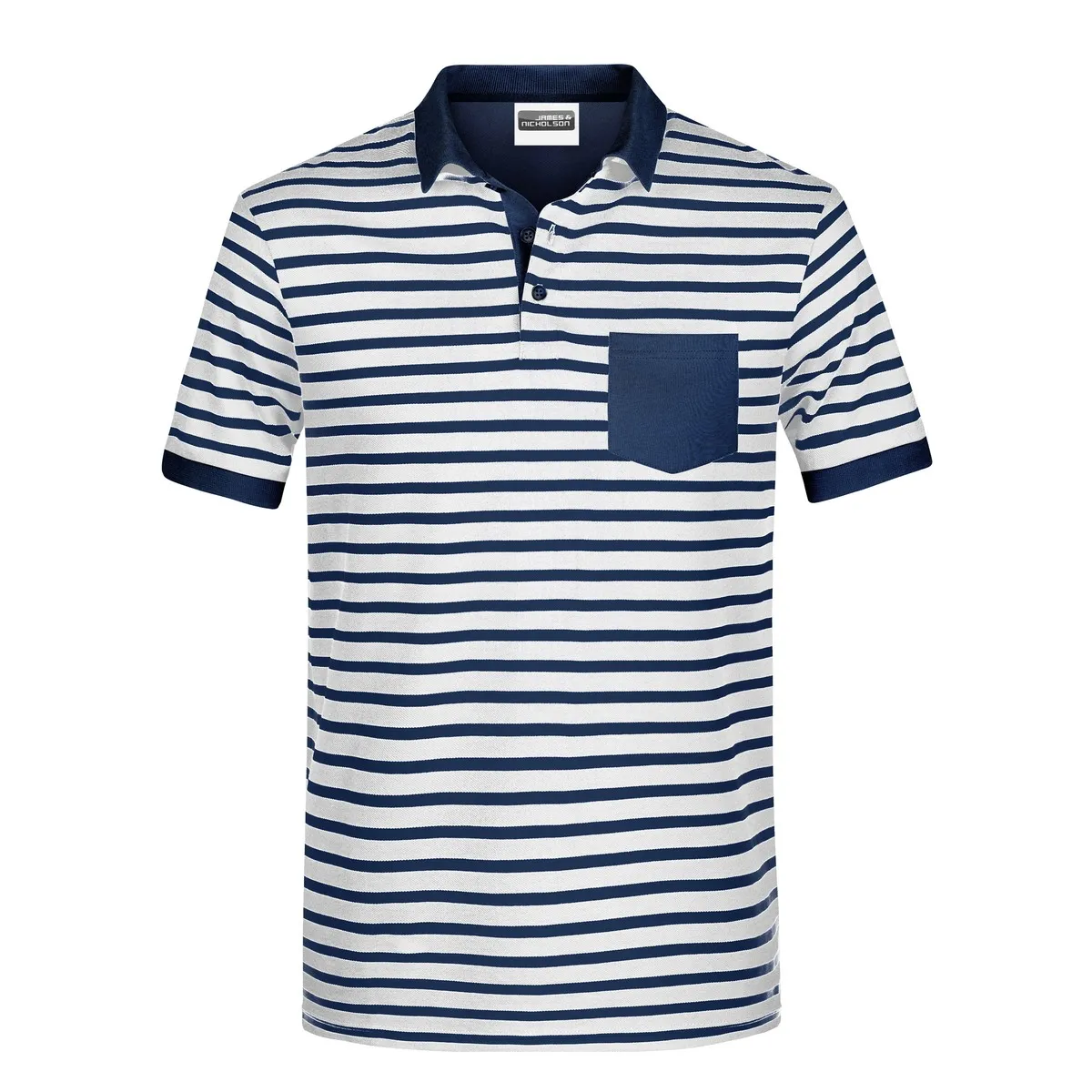 POLO JAMES&NICHOLSON UOMO RIGHE 100% COTONE personalizzabili con ricami e stampe - immagine 4