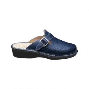 Ciabatte Apiro Forato pelle blu Ecosanit