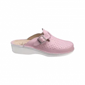CIABATTE APIRO FORATO PELLE ROSA ECOSANIT