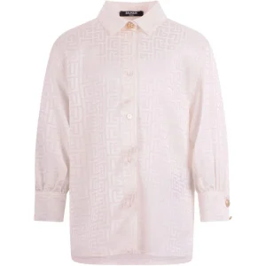 Camicia per bambino Balmain Kids monogramma