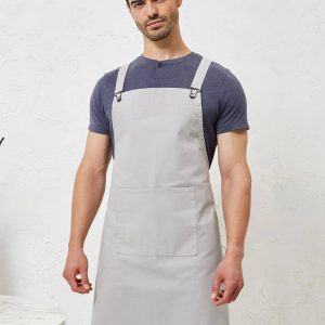 PR129 Cross Back “Barista” Bib Apron PREMIER personalizzabile con ricamo e stampe