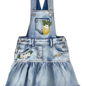 Salopette per bambina Monnalisa di jeans