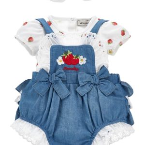 Set body per neonata Monnalisa con salopette