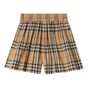 Shorts per bambina Burberry Kids in check