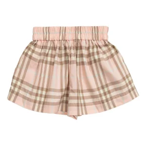 Shorts per neonata Burberry Kids in check