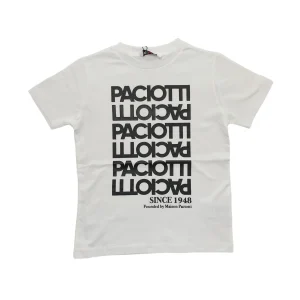 T-shirt bambino con multi logo sul davanti adatta per sotto giacca